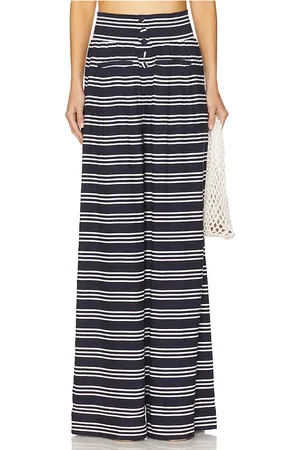 WeWoreWhat Pantalón plazzo con botones en la parte delantera en color azul marino talla L en - Navy. Talla L (también en M
