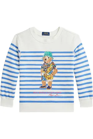 Ralph Lauren Sudadera con rayas gráficas novelty bear en color blanco talla 2 en - White. Talla 2