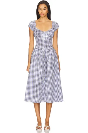 Amanda Uprichard Vestido linella en color azul talla L en - Blue. Talla L (también en M, S, XL, XS).