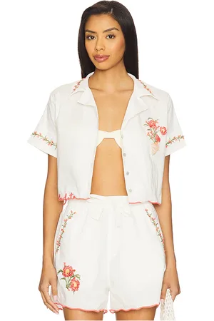 Agua Bendita Itsy nacar top en color blanco talla L en - White. Talla L (también en M, S).