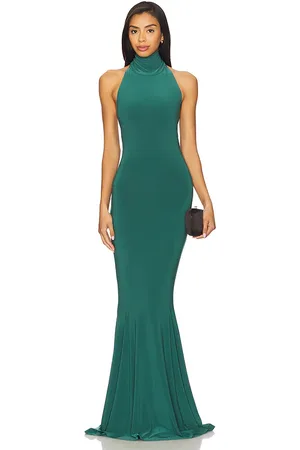 Norma Kamali Vestido largo halter en color verde oscuro talla L en - Dark Green. Talla L (también en M, S, XL, XS, XXS).