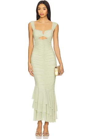 Michael Costello Vestido largo hilary en color verde talla L en - Green. Talla L (también en M, S, XL, XS, XXS).