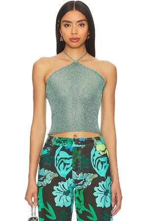 superdown Jem halter top en color talla L en - Teal. Talla L (también en M, S).