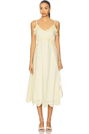 ASTR Falda midi lissette en color amarillo limon talla L en - Lemon. Talla L (también en M, S, XL, XS).