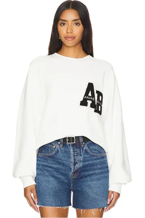 ANINE BING Sudadera con letras miles en color blanco talla L en - White. Talla L (también en M, S, XS).