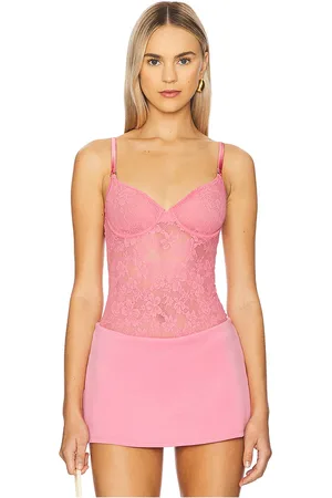 FLEUR DU MAL Body encaje le stretch en color rosado talla L en - Pink. Talla L (también en M, S, XS).