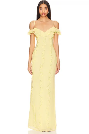 Lovers And Friends Vestido largo marisol en color amarillo talla L en - Yellow. Talla L (también en M, S, XS).