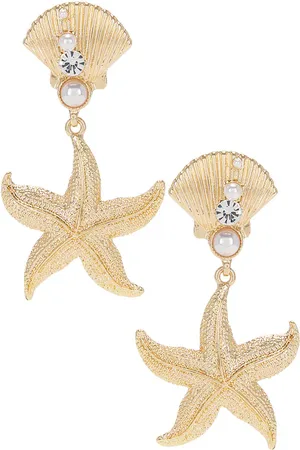 8 Other Reasons Pendientes vistosos starfish en color oro metálico talla all en - Metallic Gold. Talla all.