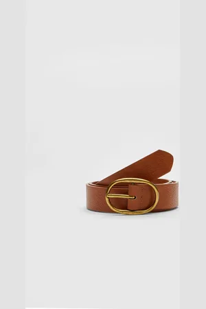 Stradivarius Cinturón fino hebilla ovalada mate 80