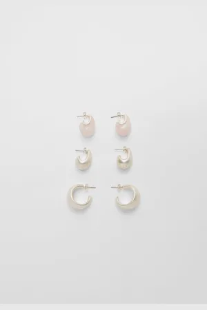 Stradivarius Set 3 pendientes mini volumen OS