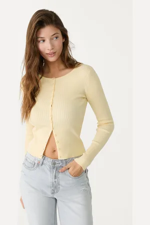 Stradivarius Chaqueta de punto canalé botones 26
