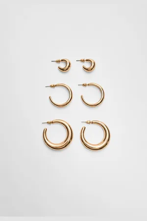 Stradivarius Set 3 pendientes aros OS