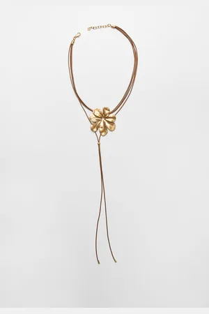 Stradivarius Collar cordón flor OS