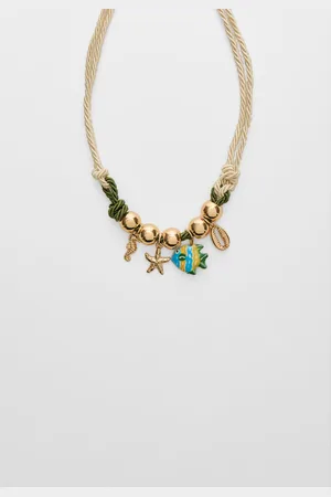 Stradivarius Collar cuerda charm pez OS