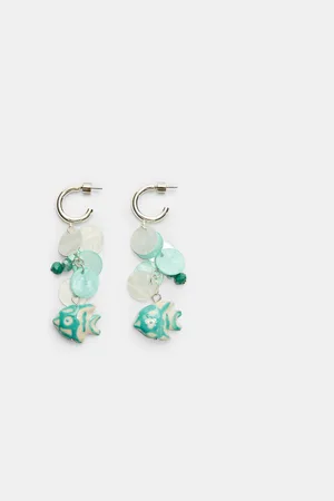 Stradivarius Pendiente largo charm pez OS