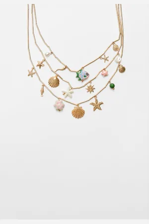Stradivarius Collar multi charm bajo el mar OS