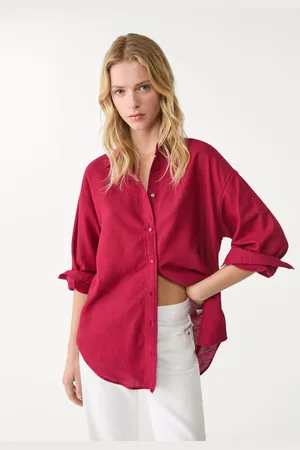 Stradivarius Camisa con lino 24