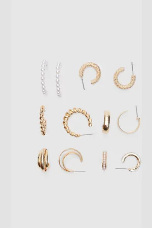 Stradivarius Set 6 aros perlas OS