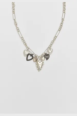 Stradivarius Collar multi charm corazones OS
