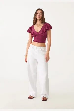 Stradivarius Top manga corta fluida 26