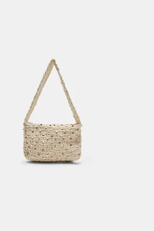 Stradivarius Bolso hombro crochet beads OS