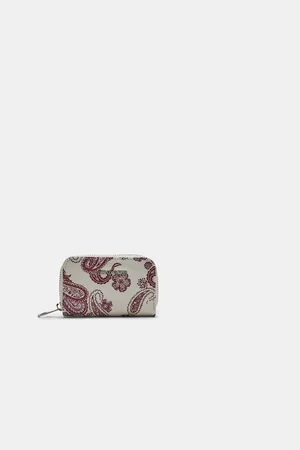 Stradivarius Monedero cremallera flores OS