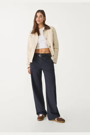 Stradivarius Pantalón fluido recto vestir cinturón 22