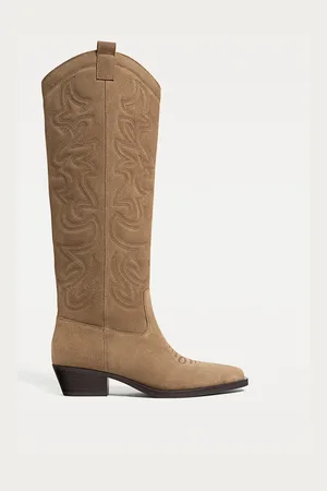 Stradivarius Botas cowboy grabados serraje 26