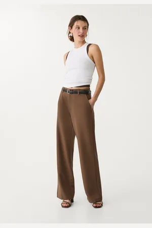 Stradivarius Pantalón fluido recto vestir cinturón 26