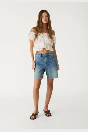 Stradivarius Bermuda denim mid rise 30
