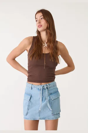 Stradivarius D66 Falda mini cargo denim 32