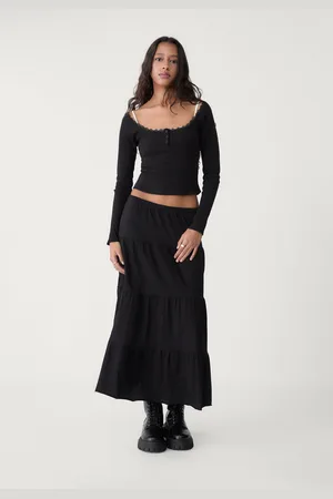Stradivarius Falda fluida larga punto 28