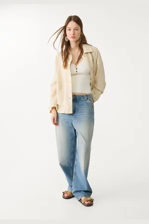 Stradivarius Cazadora fluida bolsillos con lino 24