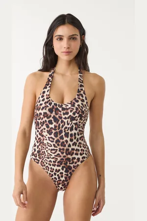 Stradivarius Bañador halter leopardo XS