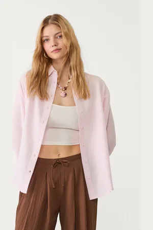Stradivarius Camisa con lino 28