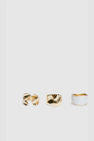 Stradivarius Set 3 anillos irregulares OS