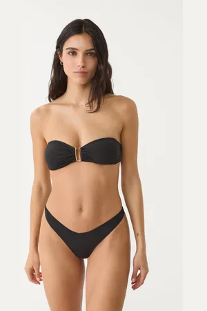 Stradivarius Top bikini bandeau U metálico M