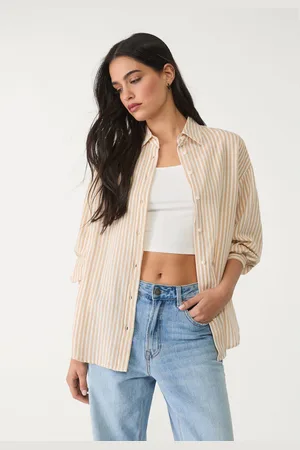 Stradivarius Camisa con lino 24