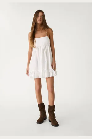 Stradivarius Vestido fluido corto popelín 24