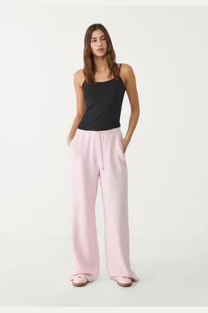 Stradivarius Pantalón palazzo tacto suave 32