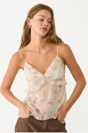 Stradivarius Top fluido estampado volantes 32