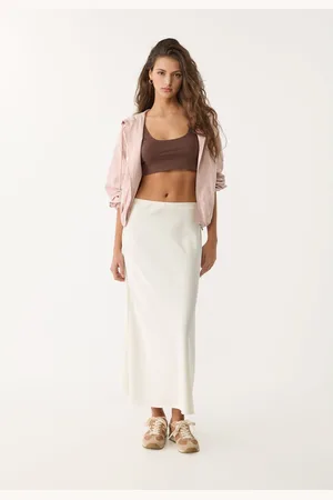 Stradivarius Falda midi satinada 28