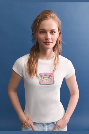 Stradivarius Camiseta fitted estampado 24