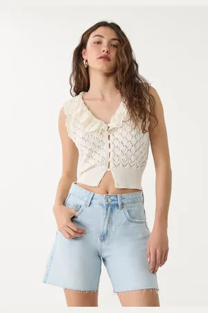 Stradivarius D93 Short denim longline 28