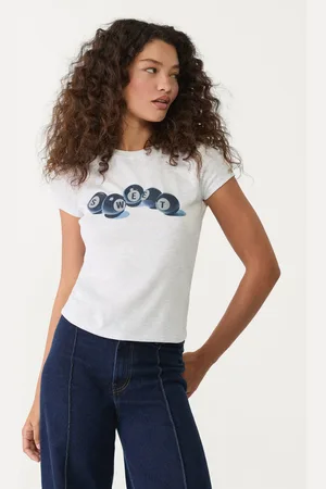 Stradivarius Camiseta fitted estampado 32