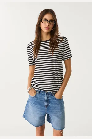 Stradivarius Camiseta básica regular fit cuello redondo rayas 30
