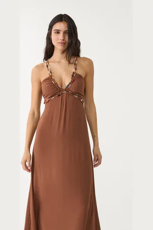 Stradivarius Vestido fluido largo abalorios 32