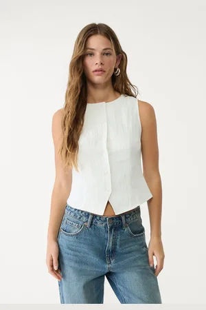 Stradivarius Top botones textura 32