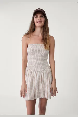 Stradivarius Vestido corto globo cuadro vichy 32