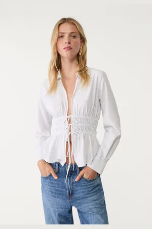 Stradivarius Camisa popelín lazadas 26